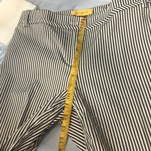 St John Black White Striped Pants Size 8 - - Picture 6 of 8